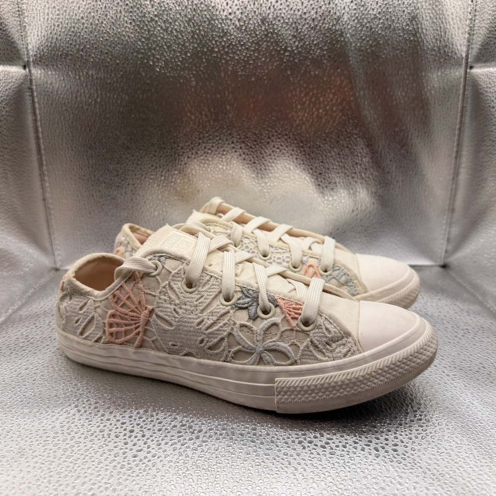 Size 3 Converse Chuck Taylor All Star Kids Butterfly Crochet Low Sneaker A10282F